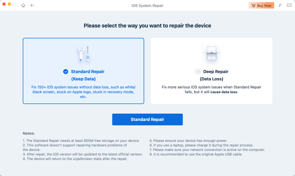 How to Use ReiBoot - Choose Recovery Mode