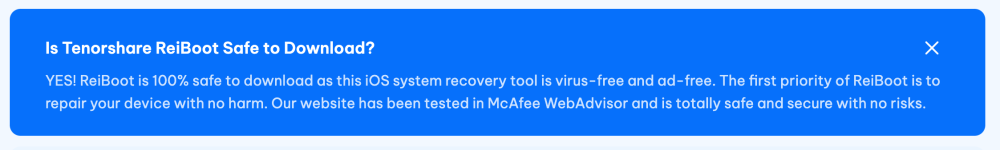 Is Reiboot Safe - McAfee Verified