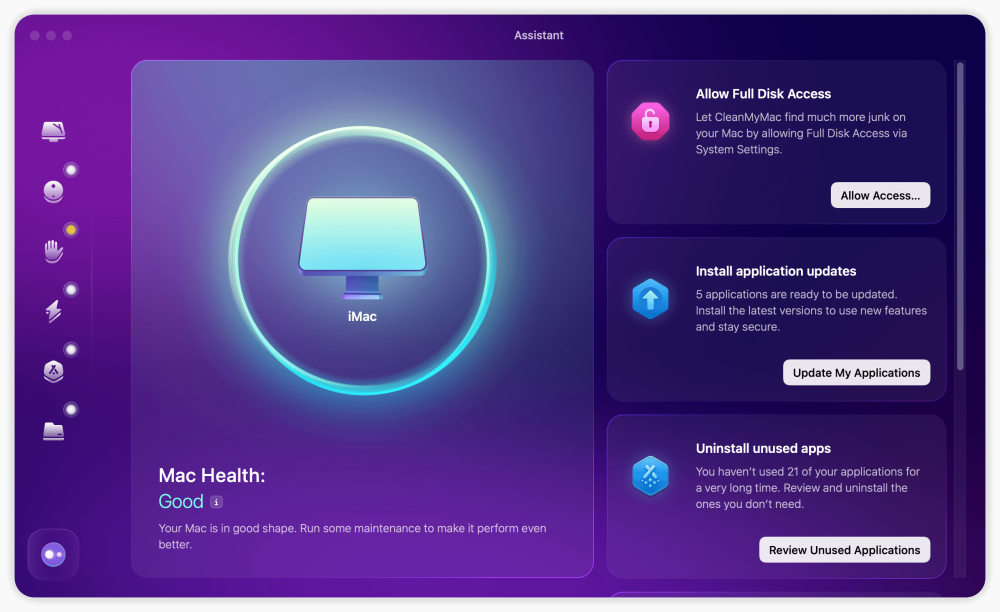 New CleanMyMac - Assistant