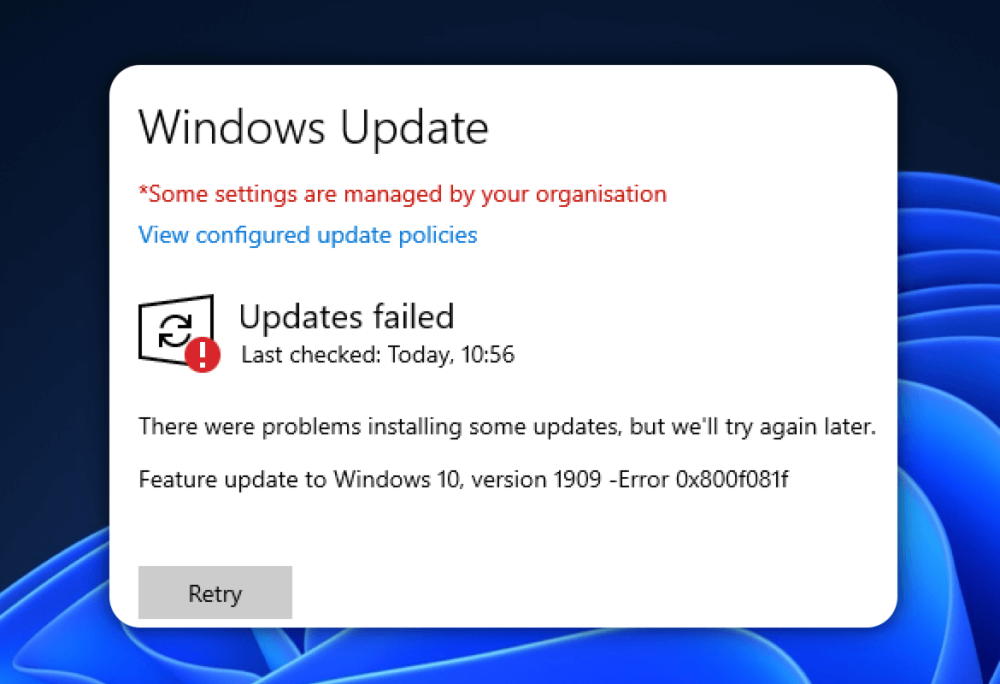 Windows Update Failed