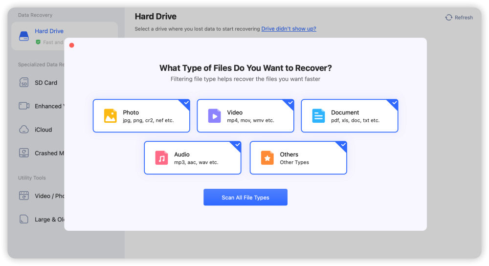 4DDiG Mac Data Recovery - Start Scan