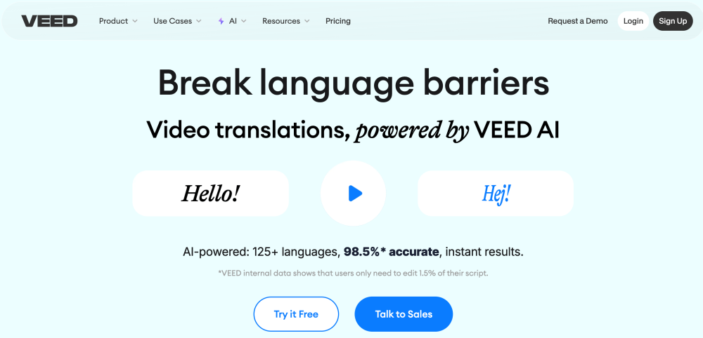 AI Video Translator - Veed